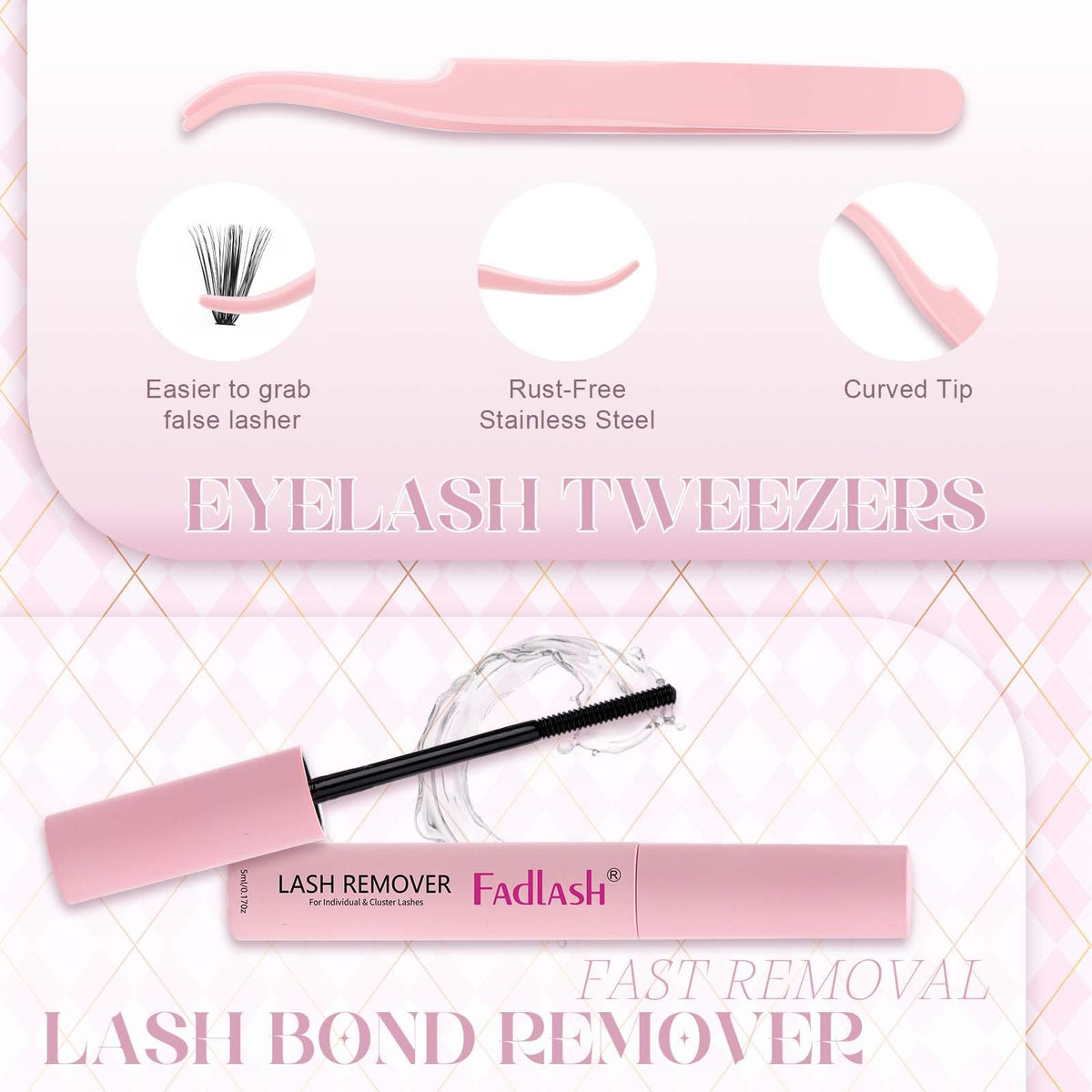 Application des cils avec pince FADLASH