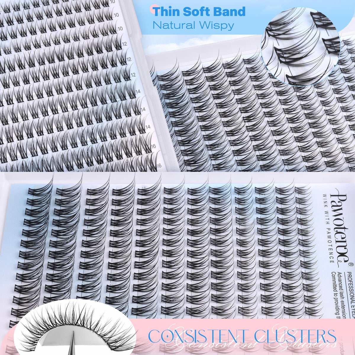 Application des cils en clusters avec des pinces