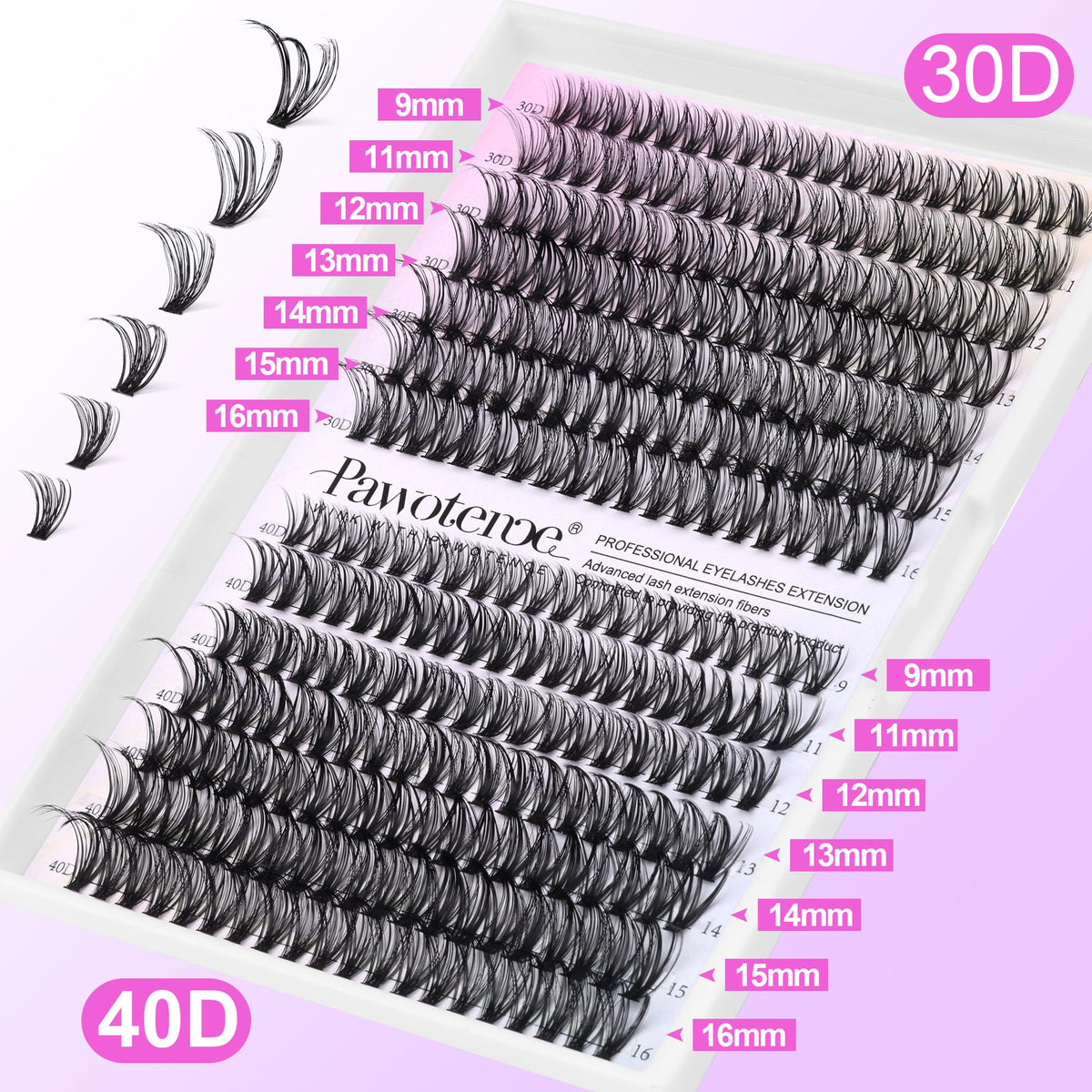Application des cils en clusters avec outils fournis