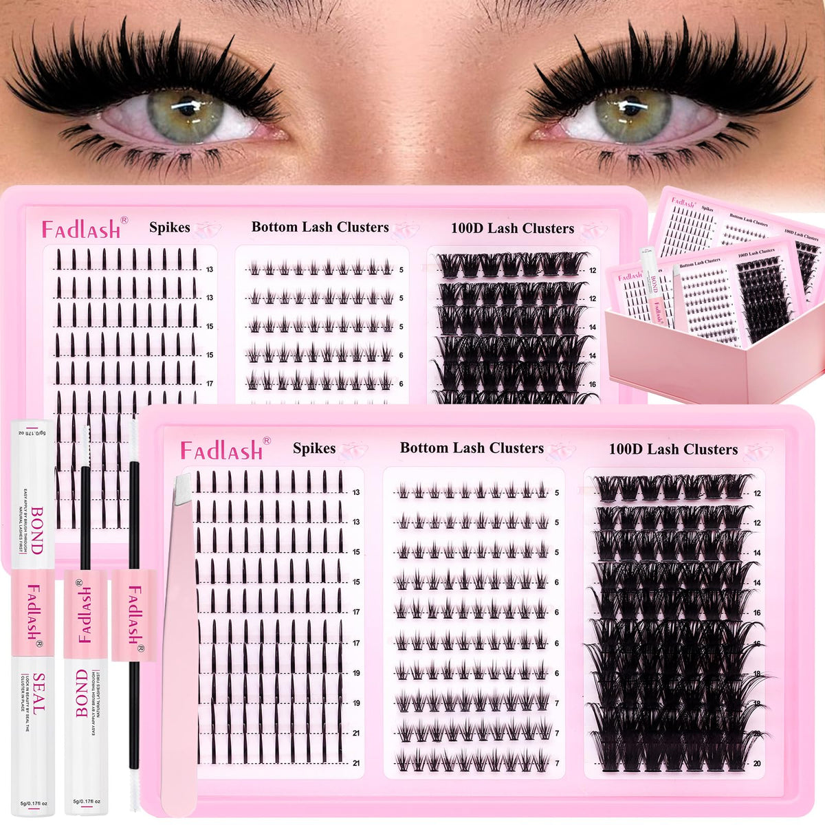Application des cils en clusters FADLASH