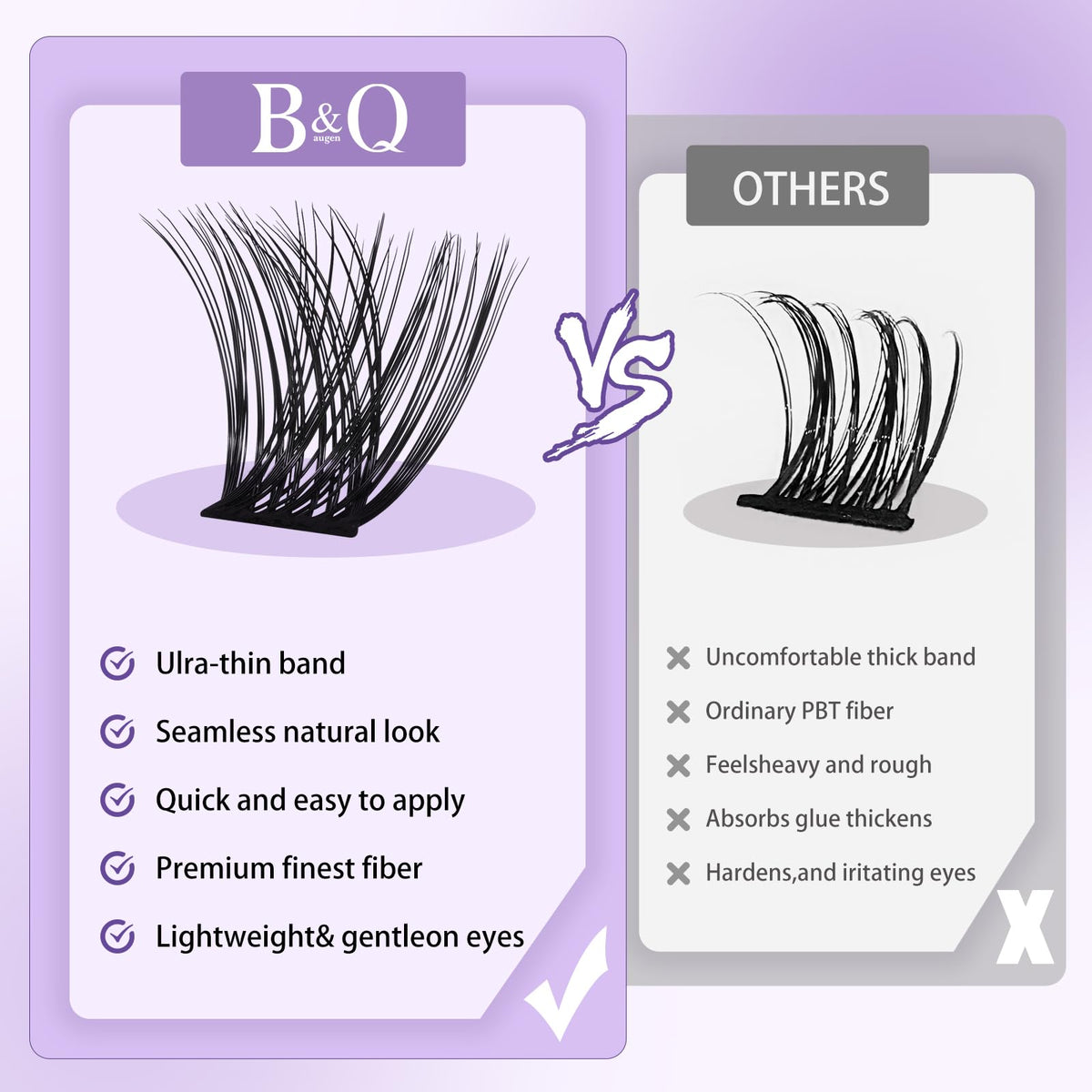 Application des cils en grappes B&Qaugen sur des yeux