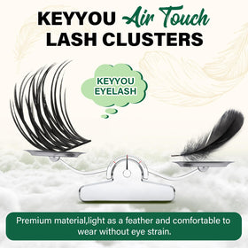 Application des cils en grappes KEYYOU sur les yeux
