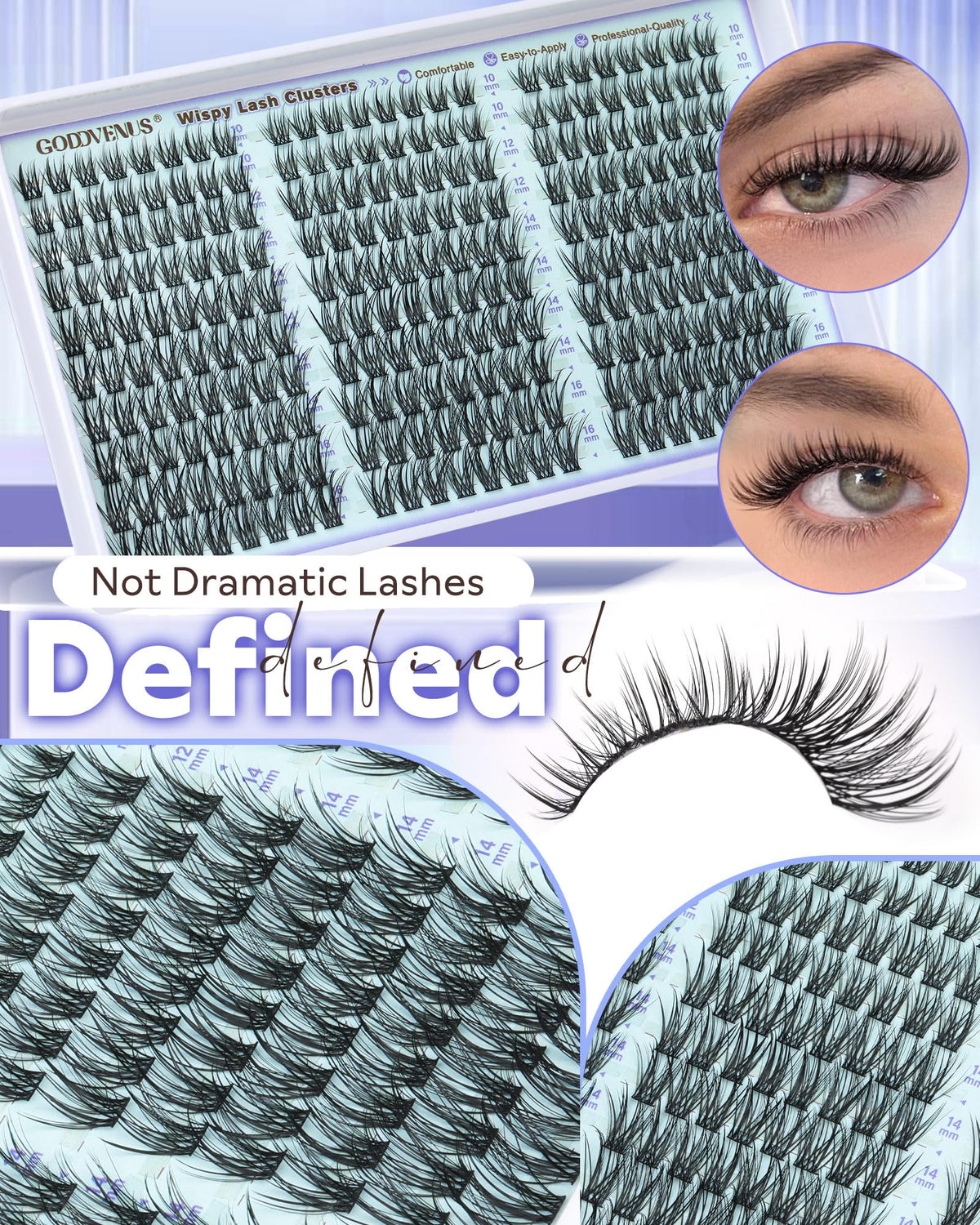 Application des cils Goddvenus sur un œil