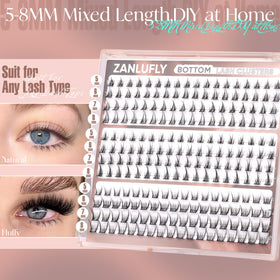 Application des cils inférieurs zanlufly sur des yeux maquillés