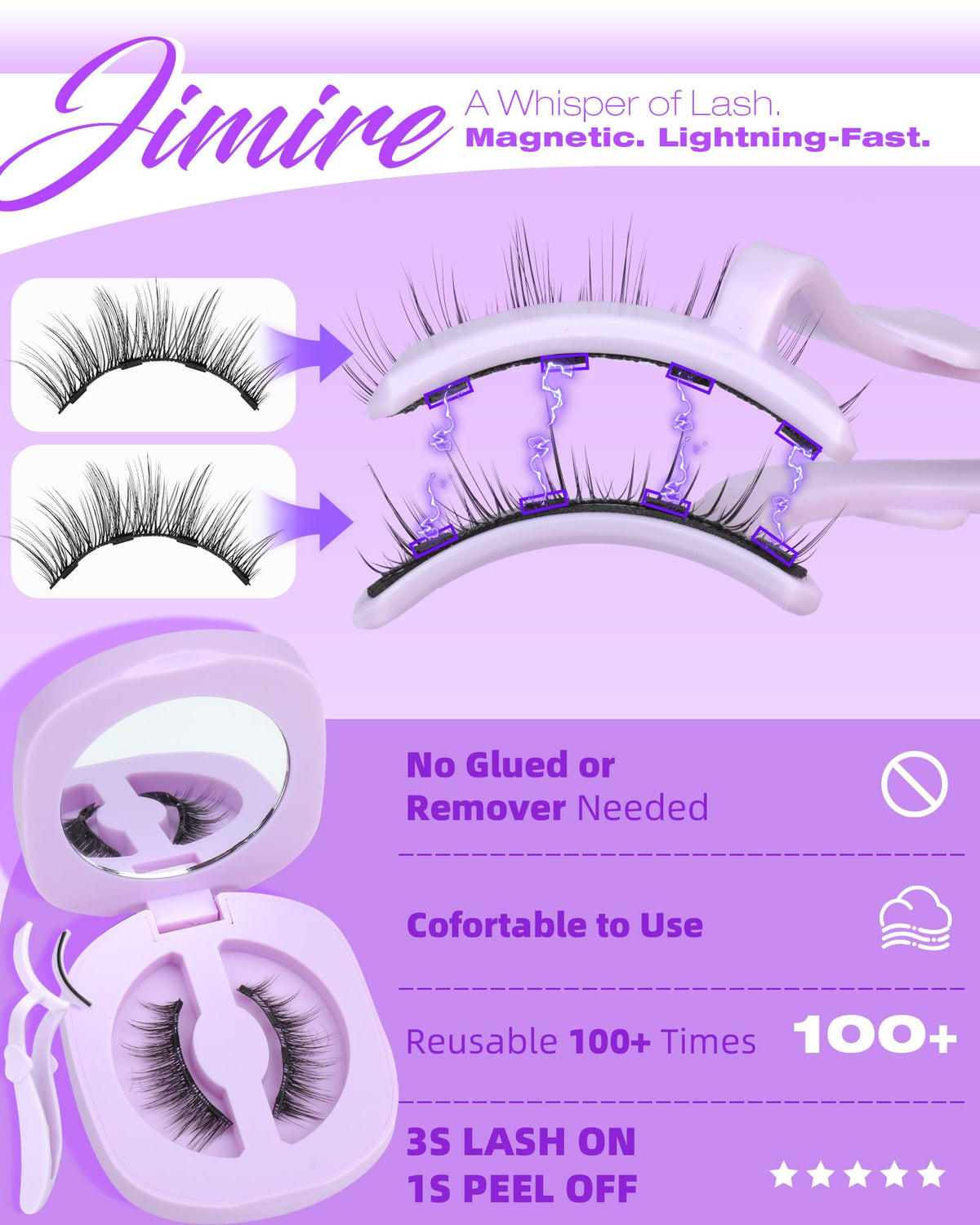 Application des cils magnétiques avec l'applicateur JIMIRE