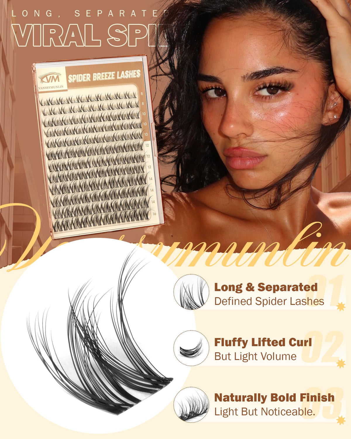 Application des cils Spider Breeze sur les yeux