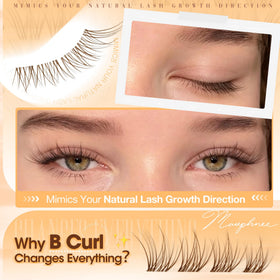 Application des clusters de cils bruns sur les yeux