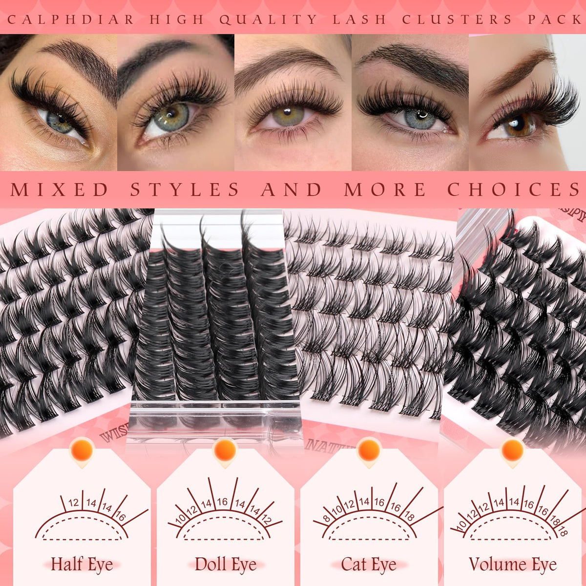 Application des clusters de cils calphdiar sur les yeux