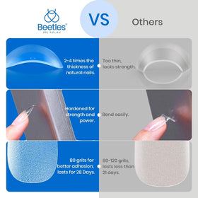 Application des conseils d'ongles beetles sur des ongles naturels