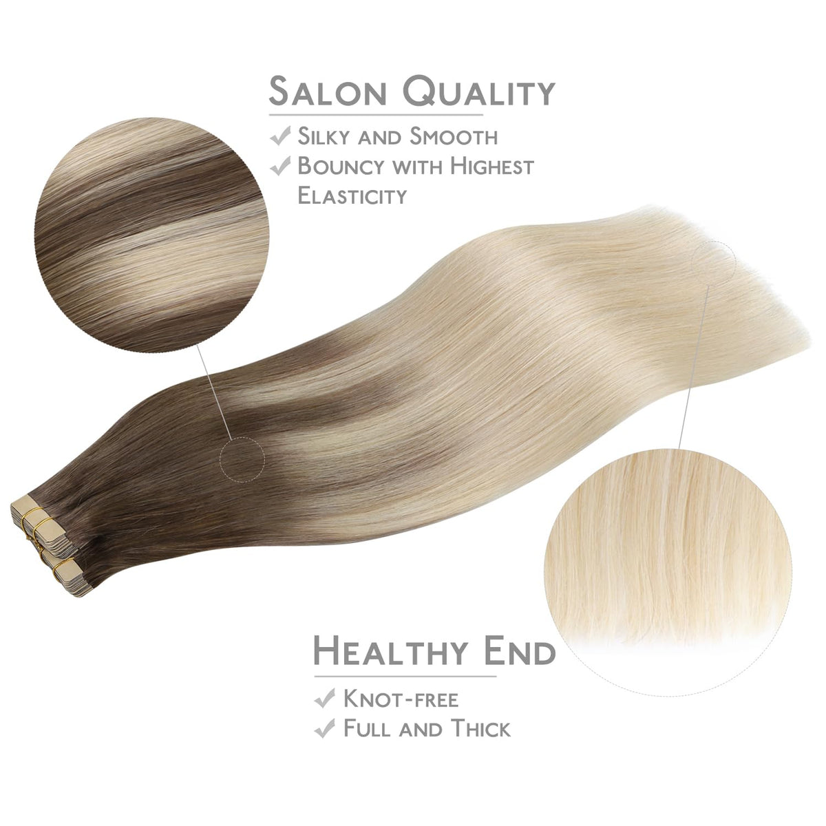 Application des extensions adhésives sur cheveux naturels