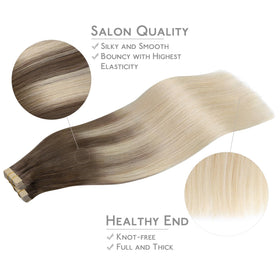Application des extensions adhésives sur cheveux naturels