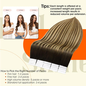 Application des extensions de cheveux à ruban Full Shine sur des cheveux naturels