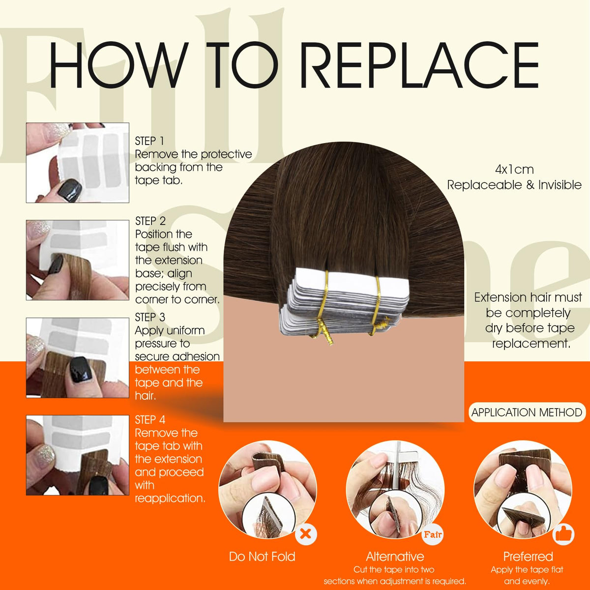 Application des extensions de cheveux adhésives Full Shine