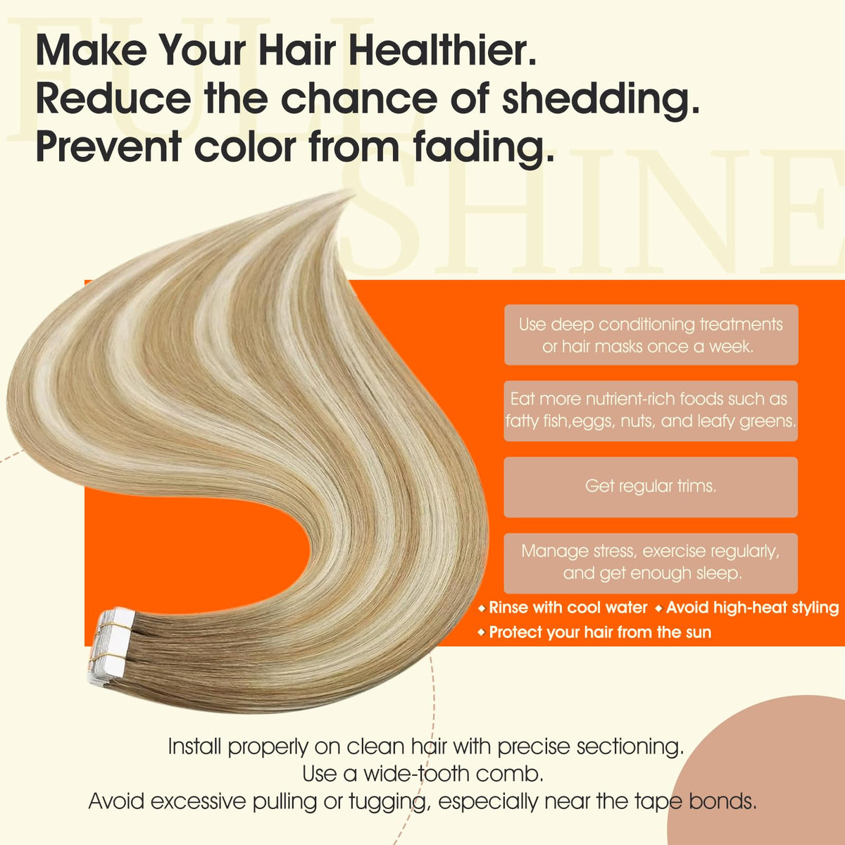 Application des extensions de cheveux Full Shine dans un salon