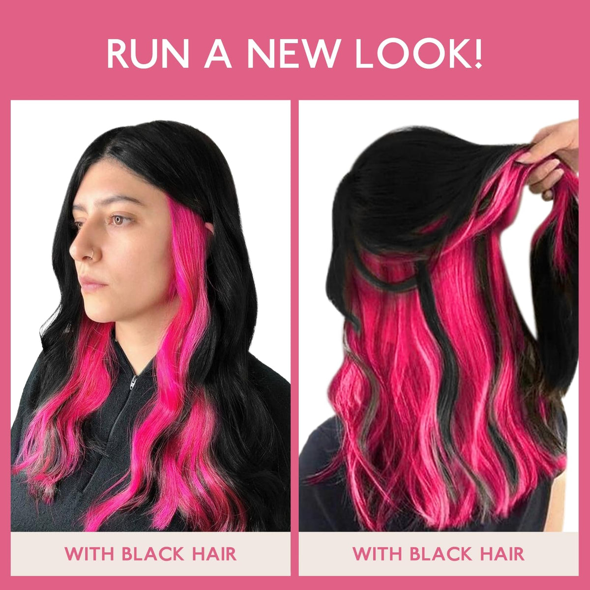 Application des extensions de cheveux humains rose fluo Wennalife