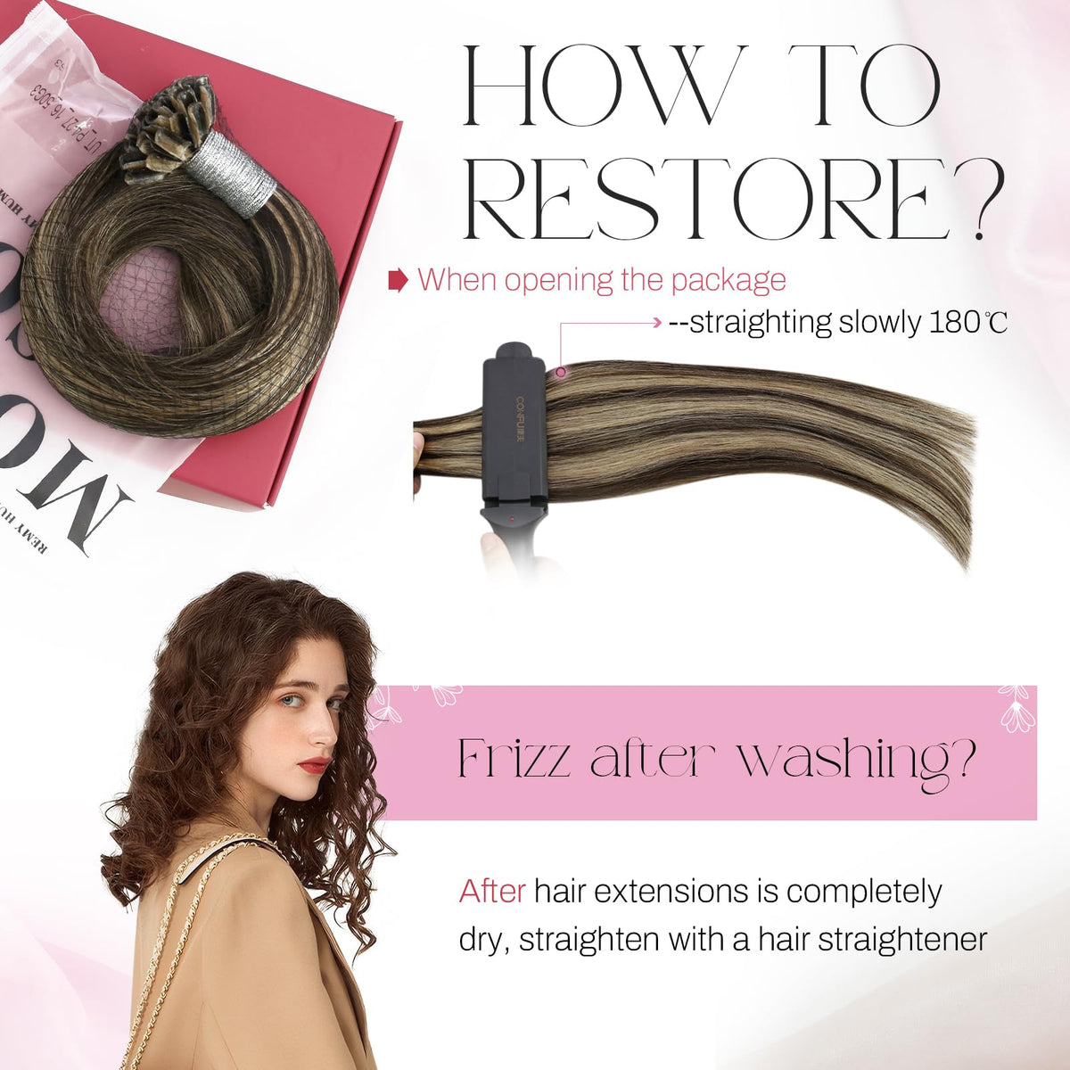 Application des extensions de cheveux Moresoo par un professionnel