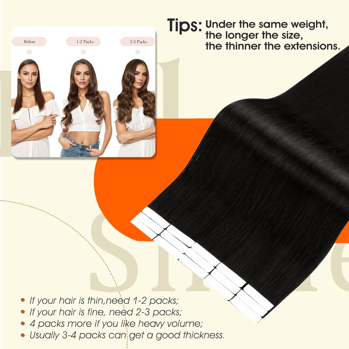 Application des extensions de cheveux Tape In sur cheveux naturels