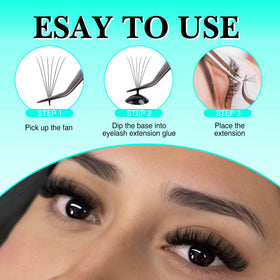 Application des extensions de cils VAVALASH sur modèle