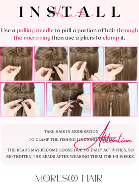 Application des extensions I Tip Moresoo avec micro anneaux