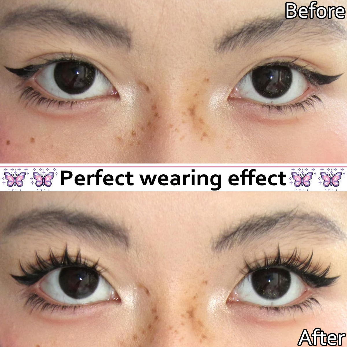 Application des faux cils manga Fyonas