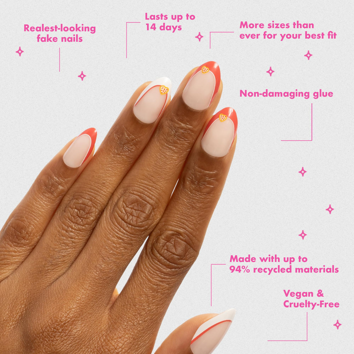 Application des faux ongles Olive & June avec colle non toxique