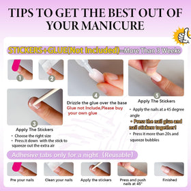 Application des faux ongles press on KQueenest sur des ongles naturels