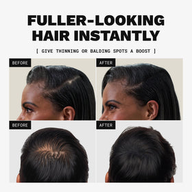 Application des fibres capillaires TOPPIK sur cheveux fins