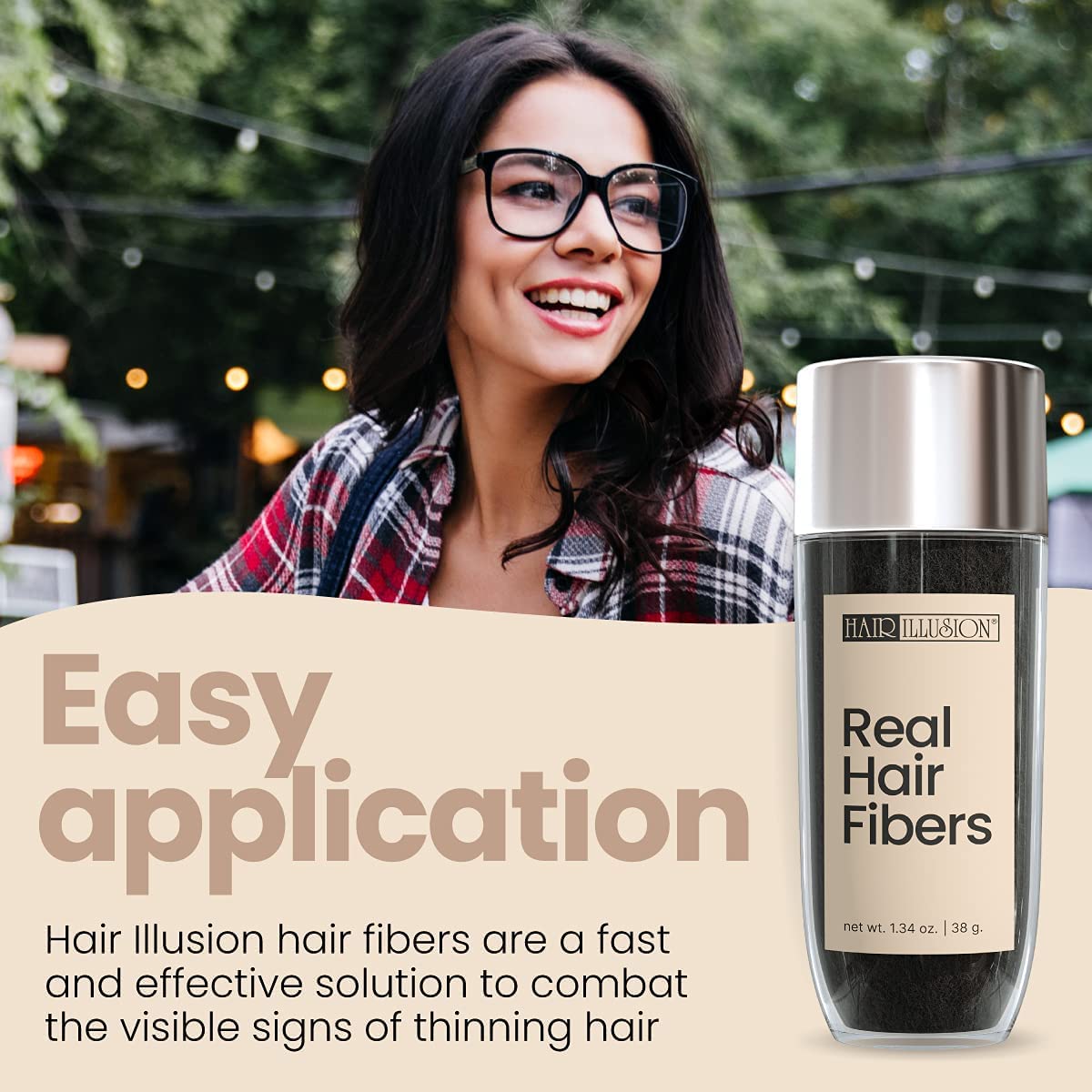 Application des Fibres de Cheveux Hair Illusion sur des cheveux fins
