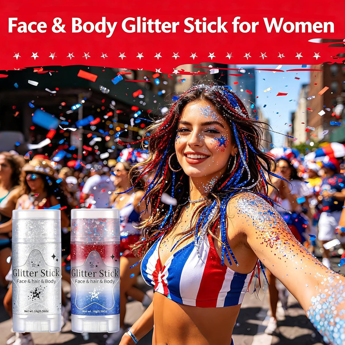 Application des paillettes sur le visage pour un look festif
