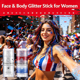 Application des paillettes sur le visage pour un look festif