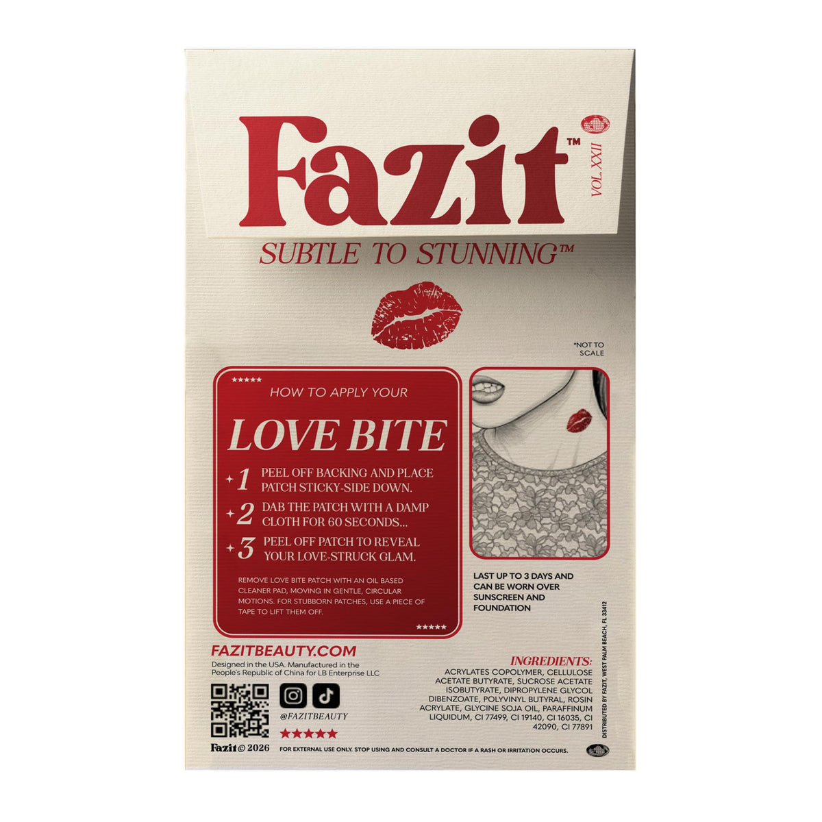 Application des patches Fazit Love Bite sur une peau douce