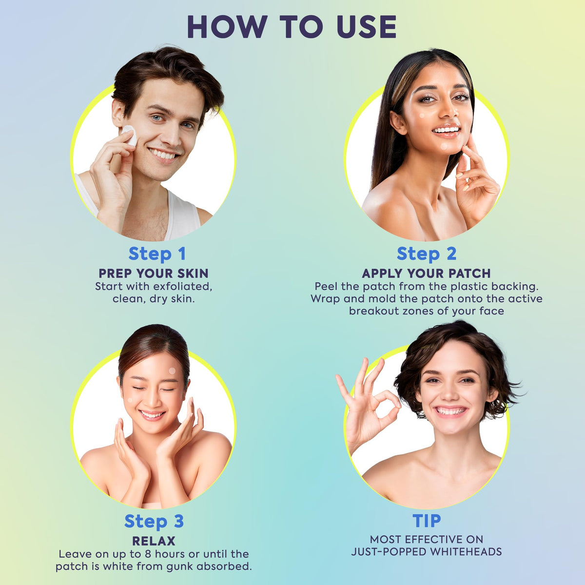 Application des patches LivaClean sur le visage