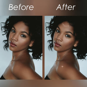 Application des patchs de tatouages paillettes dorées sur le visage