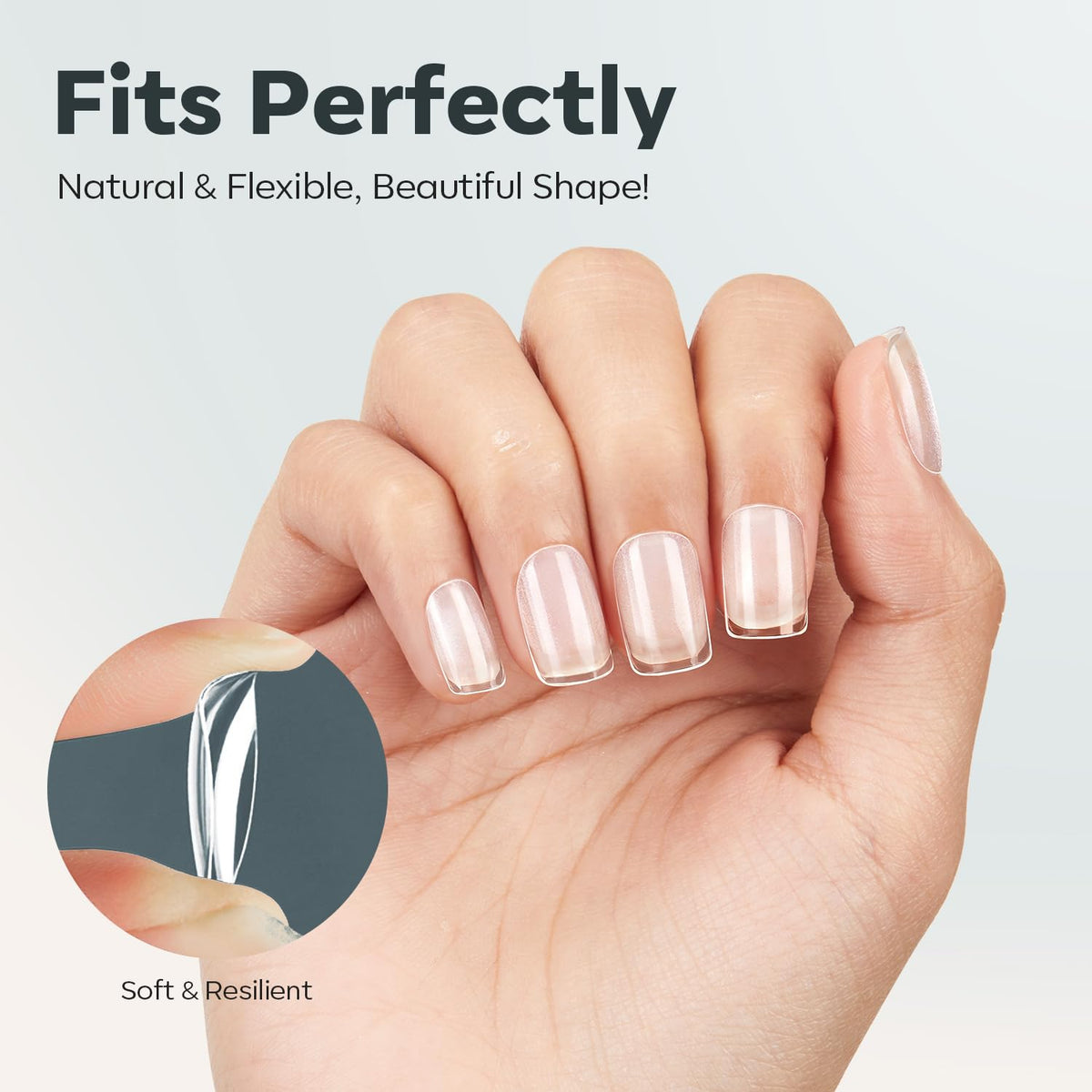 Application des tips d'ongles en gel modelones sur des ongles naturels