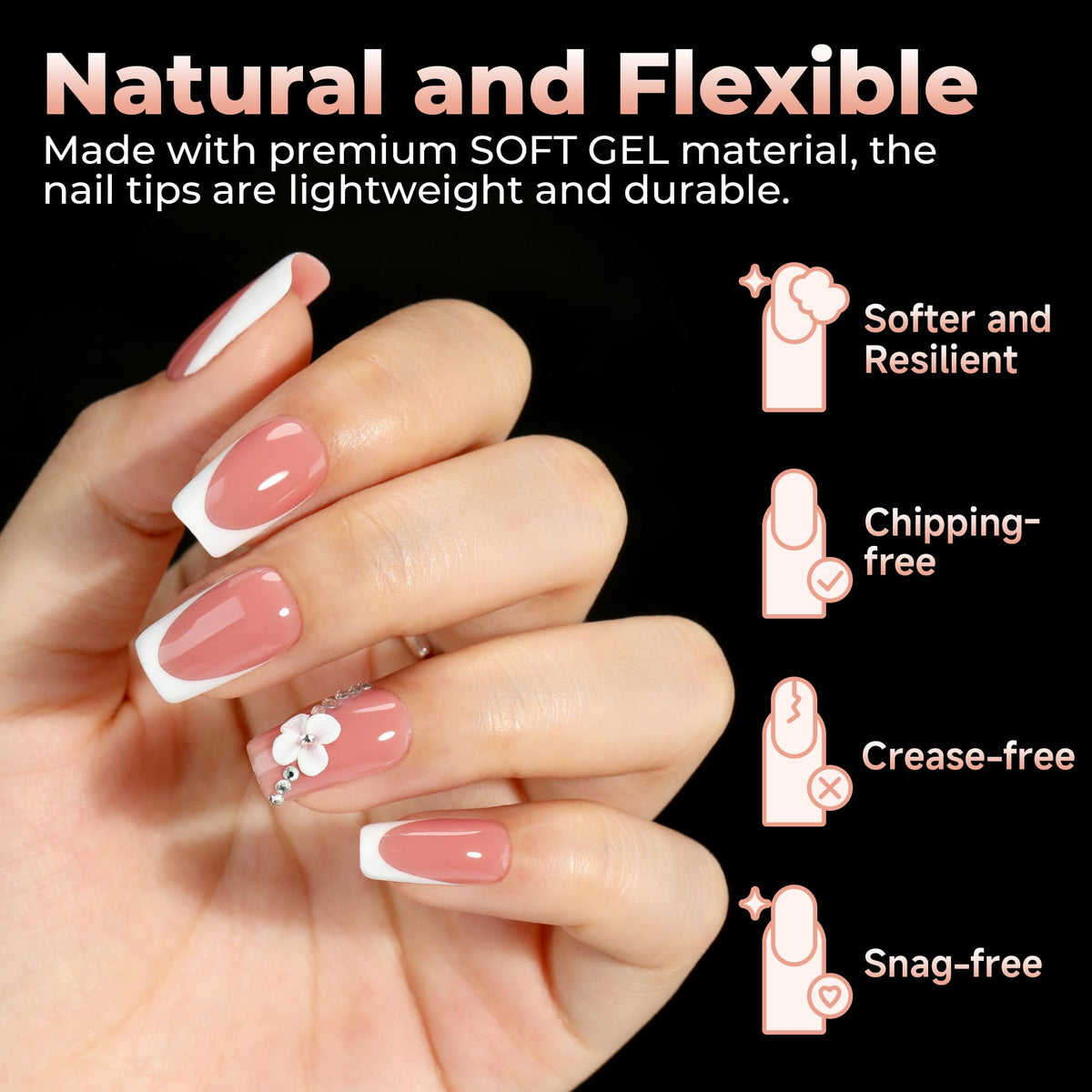 Application des tips d'ongles UNA GELLA sur des ongles