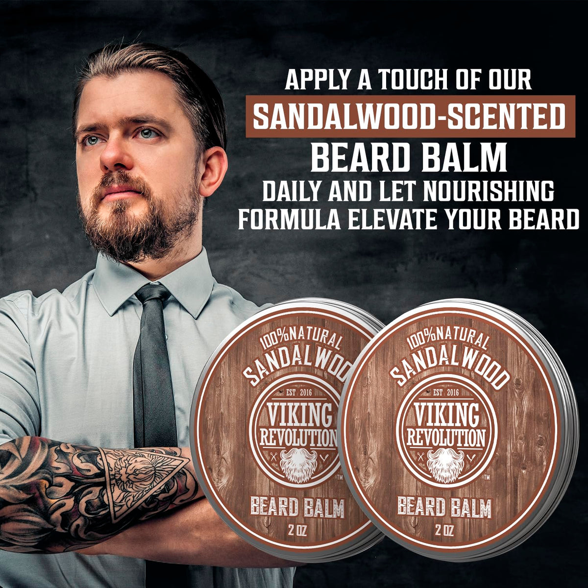 Application du baume à barbe Viking Revolution sur la barbe