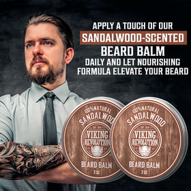 Application du baume à barbe Viking Revolution sur la barbe