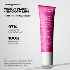 Application du baume à lèvres gloss Pro-Collagène sur des lèvres nues.