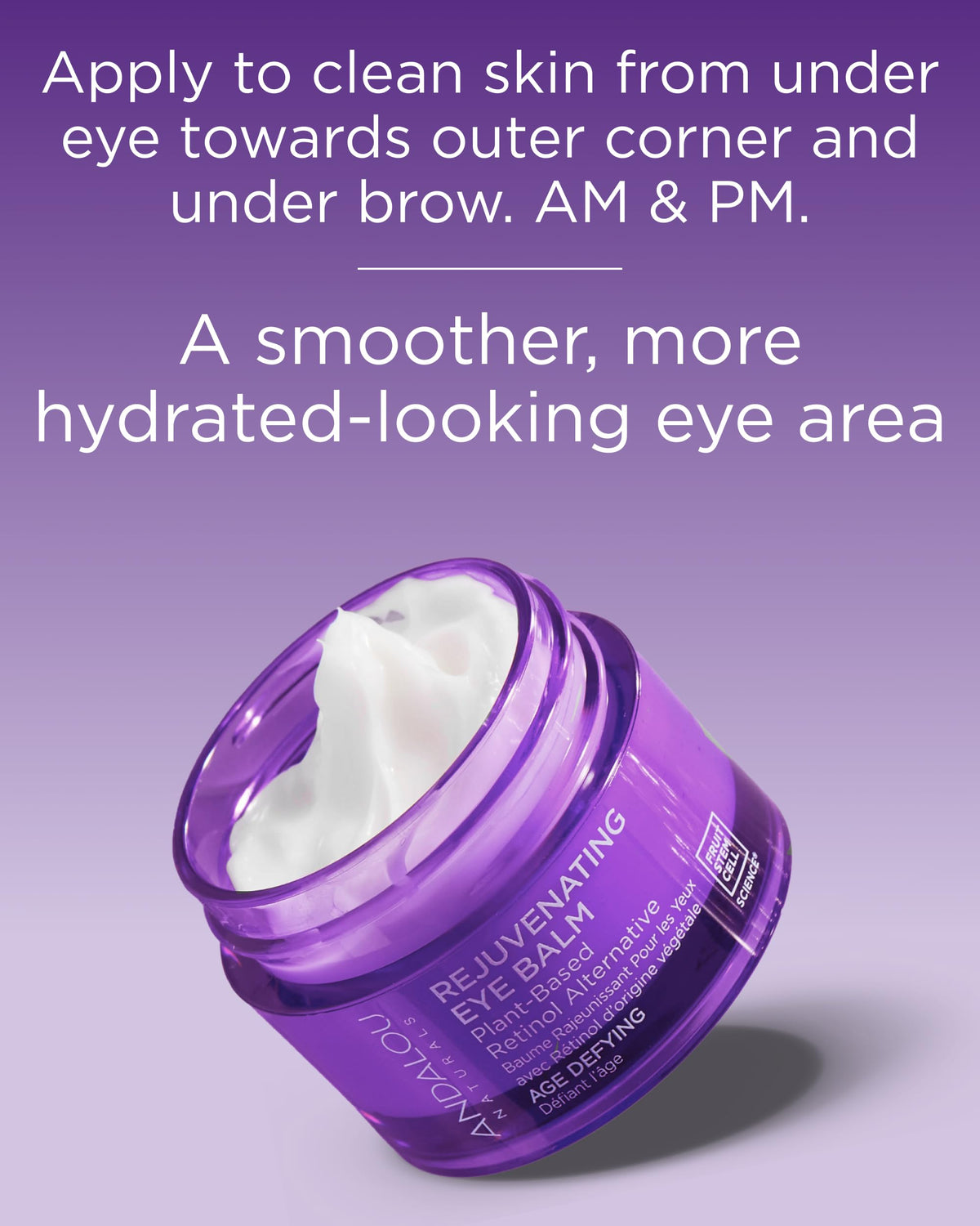 Application du Baume Contour des Yeux Andalou Naturals sur la peau