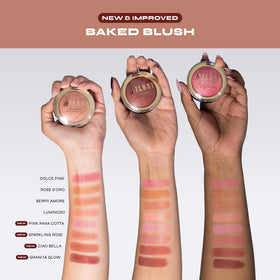 Application du blush Milani avec un pinceau