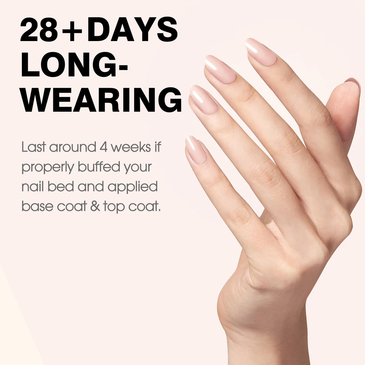 Application du CANNI Vernis à Ongles Gel Rose Nude sur des ongles