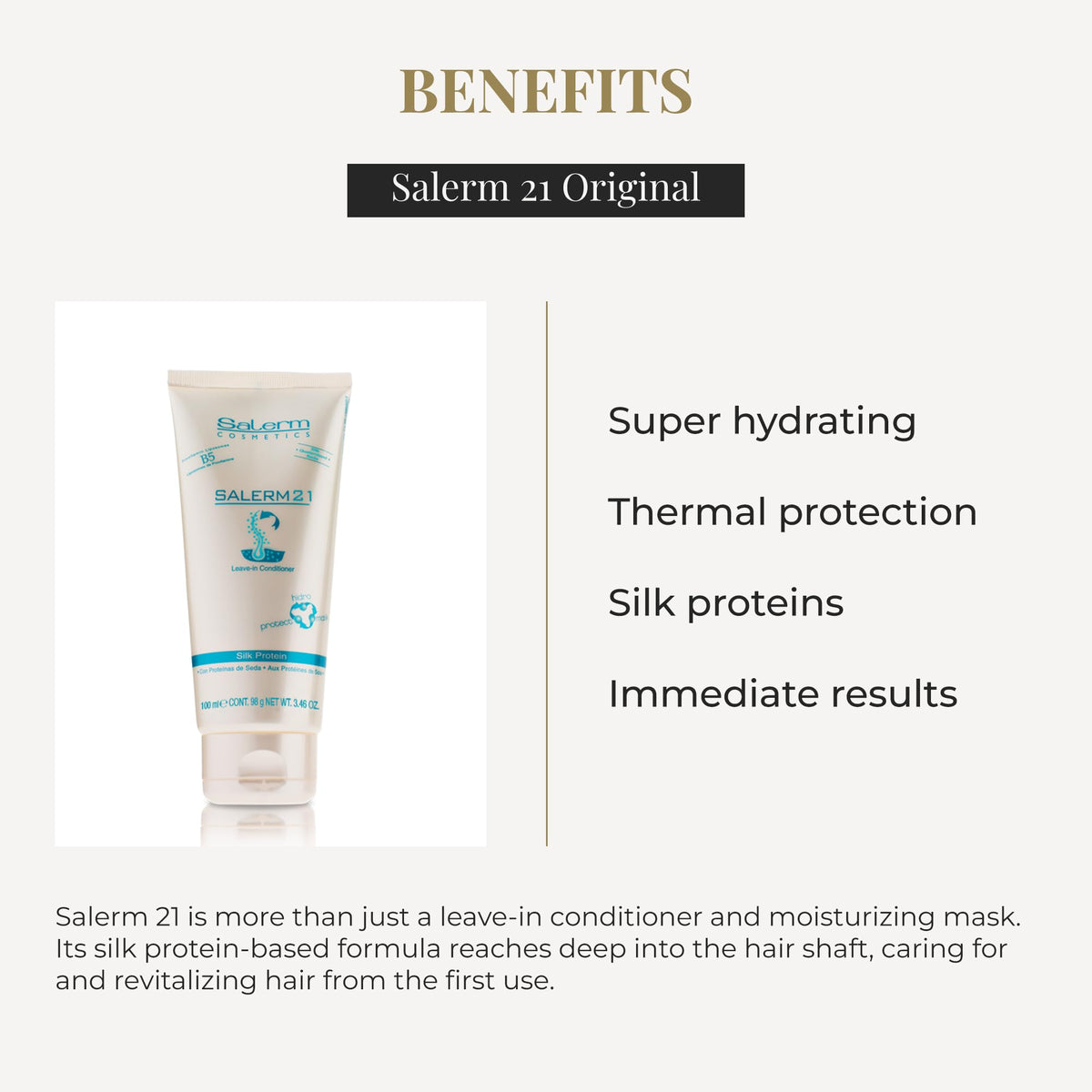 Application du conditionneur SALERM sur cheveux humides