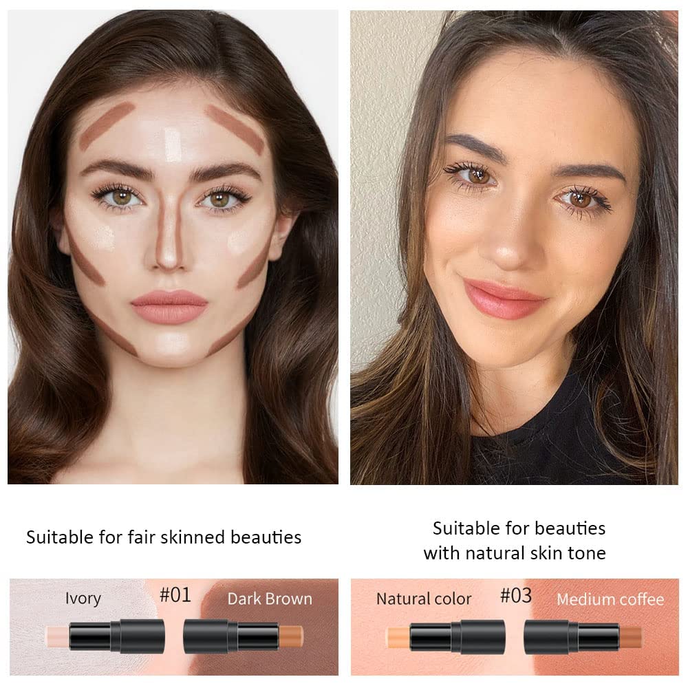 Application du contour stick sur le visage pour un look sculpté