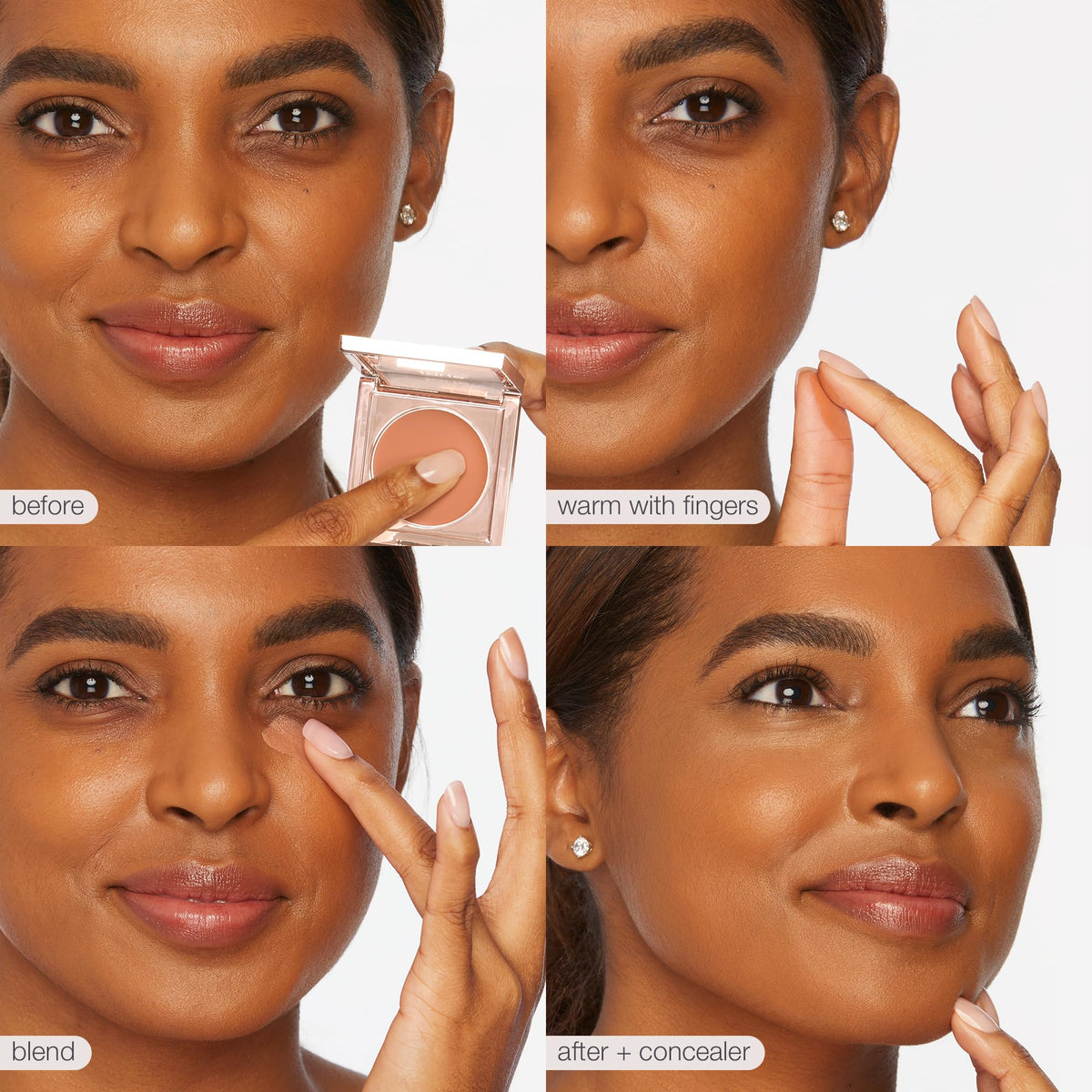 Application du correcteur tarte sous l'œil sur modèle
