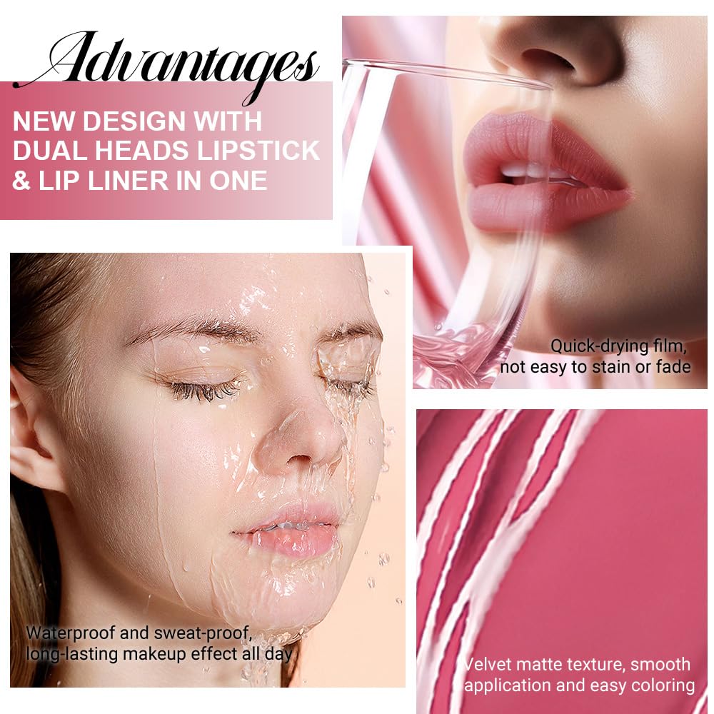Application du crayon à lèvres Hot Mauve sur des lèvres