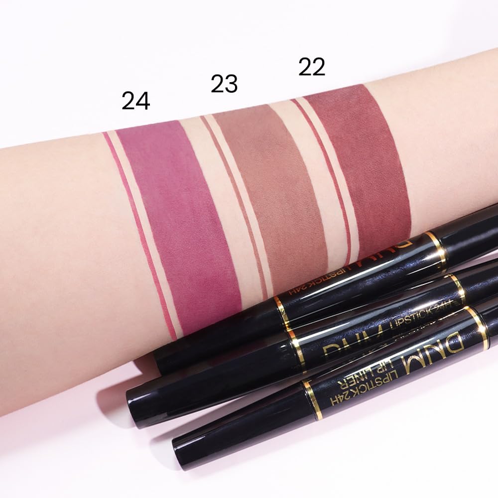 Application du crayon à lèvres Kaely sur les lèvres