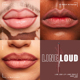 Application du crayon à lèvres NYX Line Loud sur les lèvres