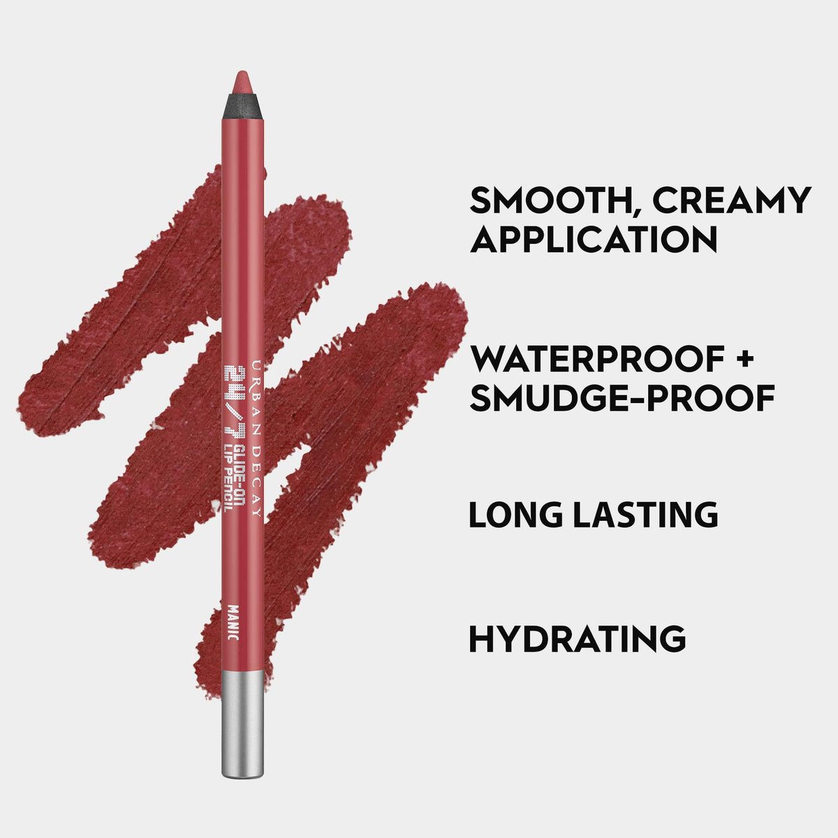 Application du crayon à lèvres URBAN DECAY Manic sur les lèvres