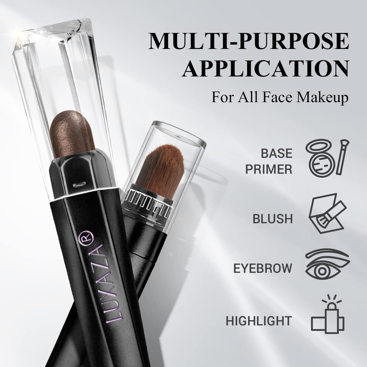 Application du crayon à ombre à paupières LUXAZA sur la paupière