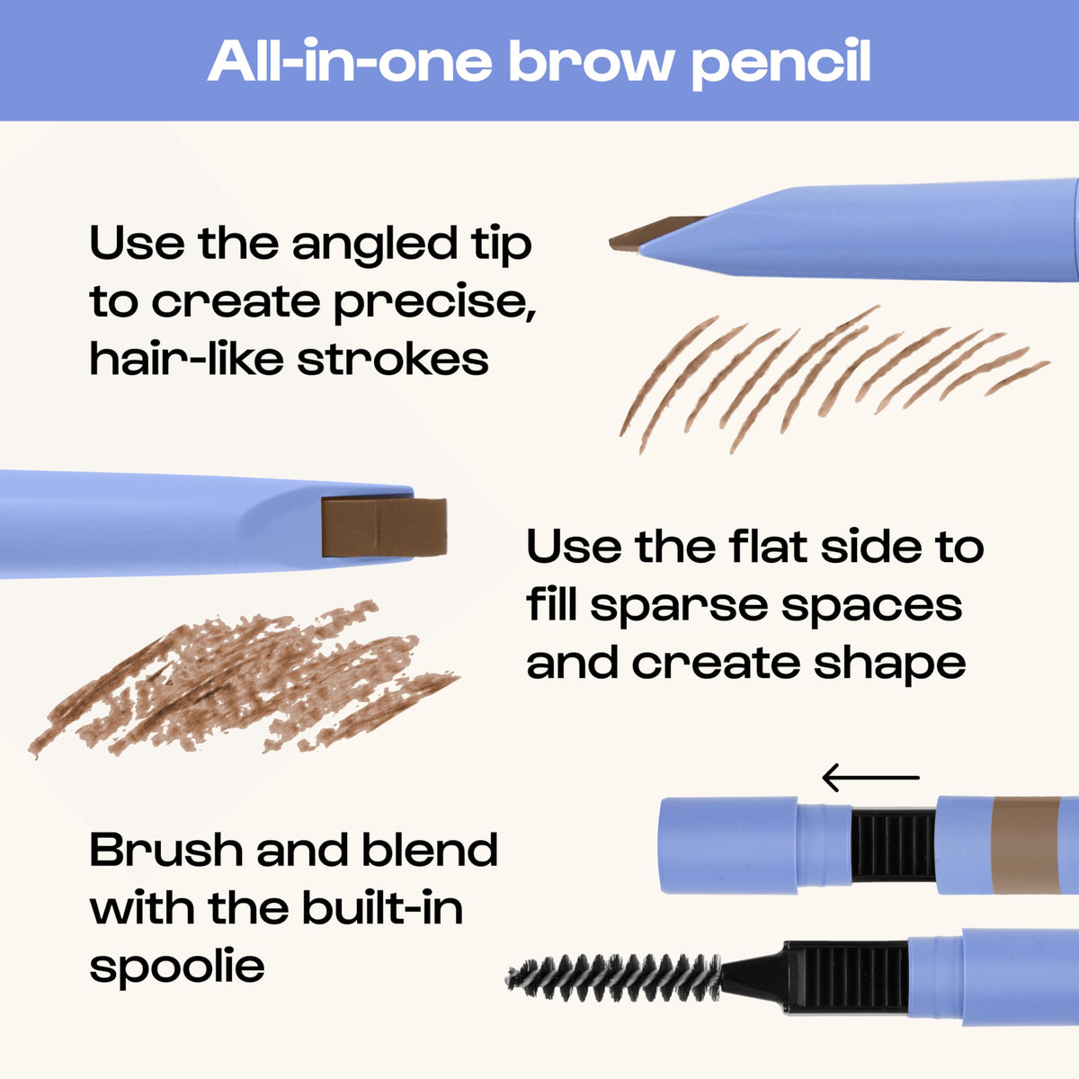 Application du crayon à sourcils ALLEYOOOP sur une main